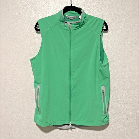 Peter Millar Green Sleeveless Vest Women's Medium Summer Golf Top Full Front Zip - Picture 2 of 9